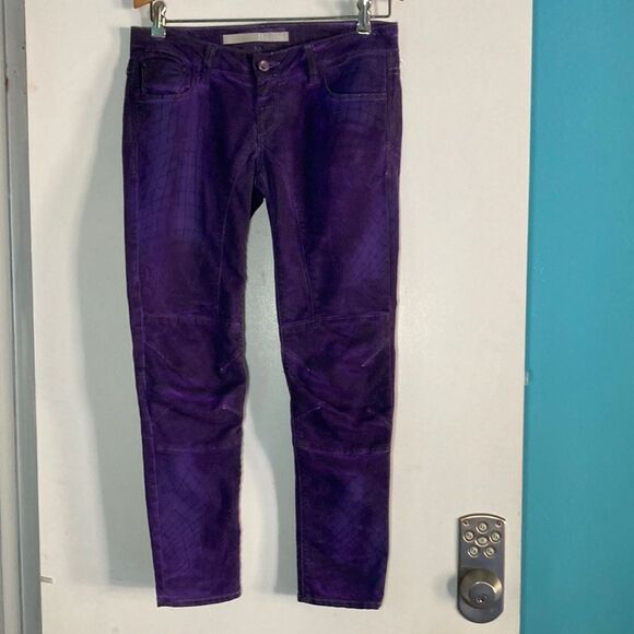 ! ITEM Purple Low Rise Skinny Jeans Fitted Racer Womens Size 26 - Picture 1 of 15